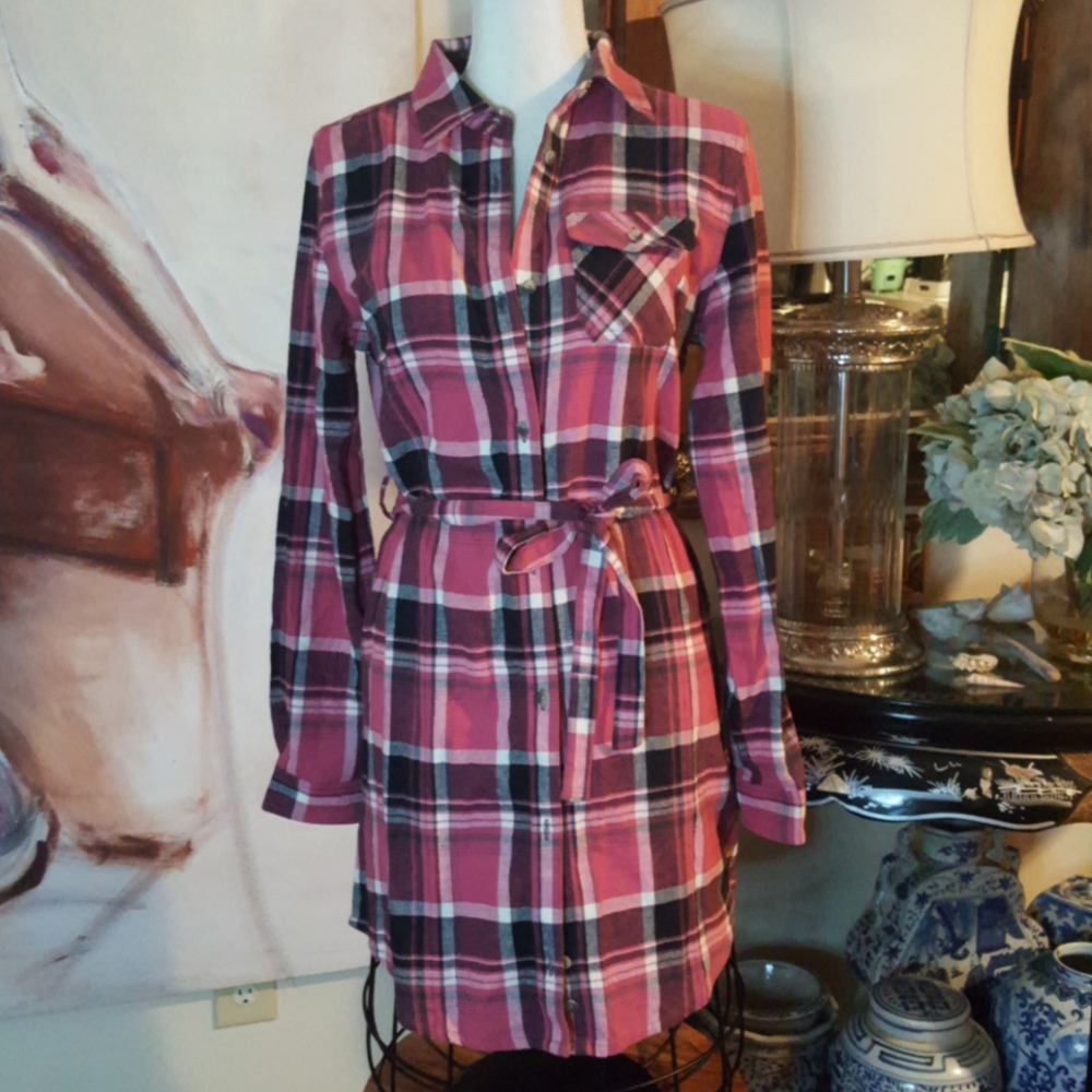 Legendary Whitetails Pink Plaid Flannel Dress